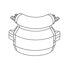 90° external angle piece in antibacterial PVC