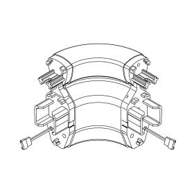 Kit angle interne/externe à 90° en PVC antibactérien avec connecteurs filaires
